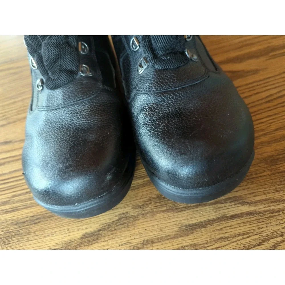 Drew Mens Rockford Black Tumbled Leather Boots Comfort Waterproof Steel 13W Wide